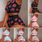 Womens Pyjamas Set Nightwear Ladies Cami Top Shorts Lingerie Sexy Sleepwear Pjs