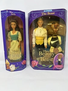 Vintage 1991 Die Schöne und das Biest Das Biest Puppe und Belle Disney Klassiker Neu - Bild 1 von 24