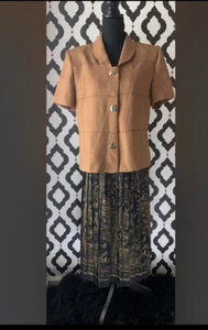WomenLeslie Fay(2)PCS OutFit Size(12) Color Brown - Picture 1 of 2