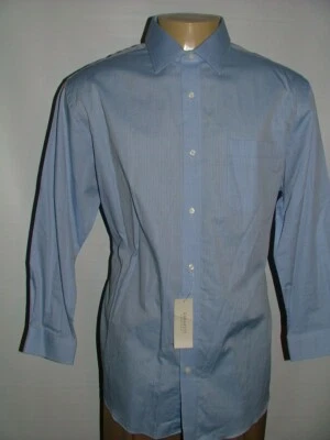 NEW WT ROBERT BARAKETT DRESS SHIRT SIZE 17 32/33  BLUE STRIPED #145 - Image 1 of 4