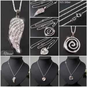 Niklarson® Silberketten Kette 925er Silber Criss-Cross mit Anhänger Strass VE13*