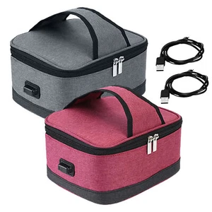 Thermal Insulated Lunch Bag USB Powered Travel School Food Storage Sack Tote Box - Picture 1 of 12