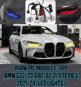 RGBW DRL MODULES for BMW G22/23/26 G80/81/82/83 M3 M4 (LED LIGHT) +APP - Picture 1 of 7