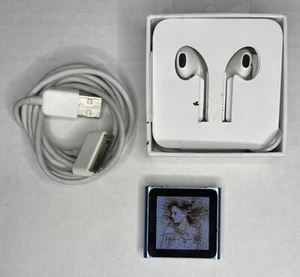 Apple iPod Nano Blue Silver MC695LL 16GB WORKING Includes Songs Good Battery - Picture 1 of 5