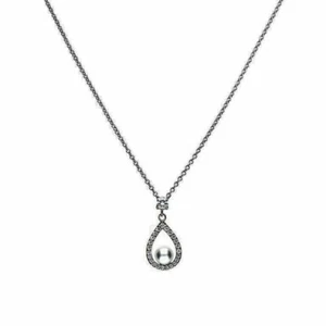 Sterling Silber Diamonfire Anhänger 0,55ct Träne gepunzt 18" Kette - Bild 1 von 1