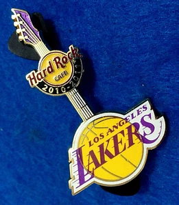 LOS ANGELES LAKERS NBA BASKETBALL MASCOT GUITAR 2010 SEASON Hard Rock Cafe PIN - Picture 1 of 1