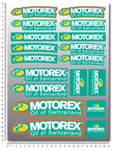 Juego de calcomanías patrocinador de aceite Motorex hoja 18 pegatinas gráficos ktm exc suzuki honda - Imagen 1 de 5