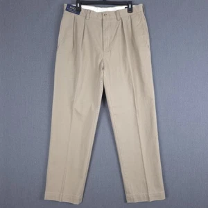 Polo Ralph Lauren Chino Pants Mens 34x30 (Fits 33x30) Hudson Tan Pleated Fit - Picture 1 of 10