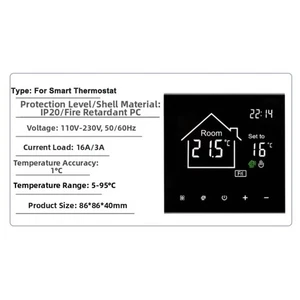 For Tuya WiFi Thermostat for Electric Water Gas Boiler Floor Heating Control - Picture 1 of 36