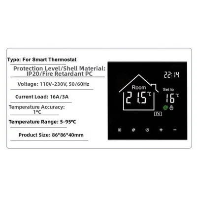 For Tuya WiFi Thermostat for Electric Water Gas Boiler Floor Heating Control - Image 1 of 4