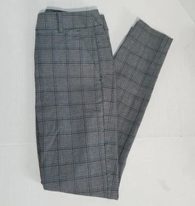 LOFT High Waist Pants Womens 0 Tall Skinny Ankle Black Plaid Houndstooth Career - Picture 1 of 11