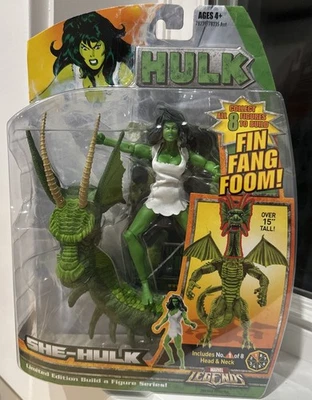 Marvel Legends SHE HULK Fin Fang Foom BAF 全新未拆封 2007 限量版 罕见 — 第 1/4 张图片