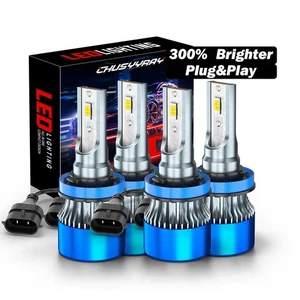 Faro LED blanco brillante Fit Nissan Máxima 2016-2018 4x H11 faros luz alta/baja - Imagen 1 de 17