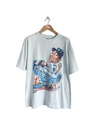 Vintage Hideo Nomo "The Tornado" Caricature 90s t-shirts LA Dodgers Baseball  - Изображение 1 из 4