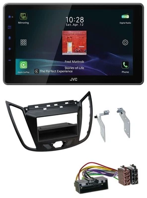 JVC DAB MP3 Bluetooth USB Autoradio für Ford C-Max Kuga matt schwarz - Bild 1 von 4