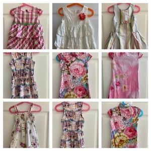 Little Girls Dress Lot 7 Pieces Size 3-4 (6 Dresses And 1 Jumper) - Picture 1 of 20