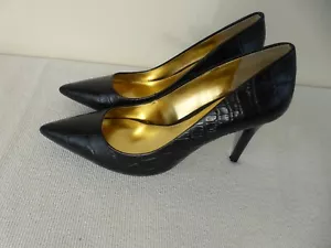 Ralph Lauren Black Crocodile Stiletto Court Shoes UK 6 EU 39 US 8 - Picture 1 of 10