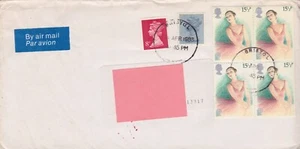 GREAT BRITAIN 1982 Ballet block of 4 & addition postage on Air Mail cover to USA - Picture 1 of 1