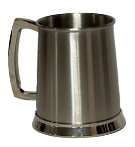 Tankard, Stainless Steel Satin Brush Finish-20 oz-Non-Tarnish-ORG Box-11084-NEW - Picture 1 of 6