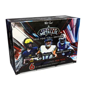 Wild Card American Metallix Football 2023 caja de pasatiempos sellada de fábrica - 6 AUTOS - Imagen 1 de 2