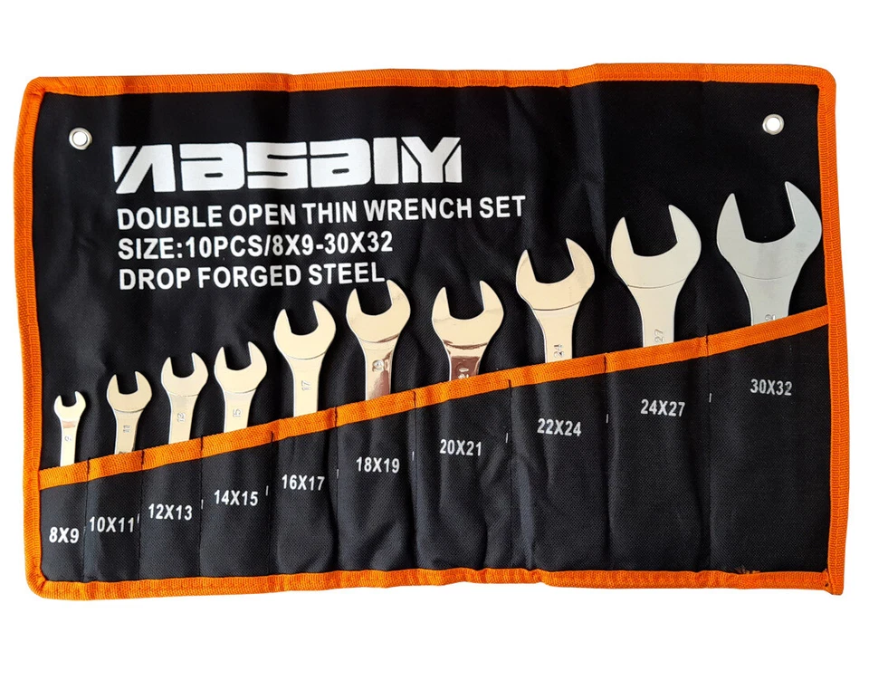 Set 10 chiavi combinate a forchetta in acciaio da 8 a 32mm  Art.20146 - Immagine 1 di 1