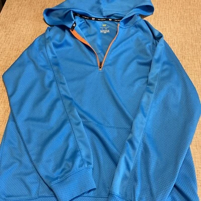 Tek Gear, Kangaroo Pocket, 1/4 Zip Workout Hoodie, XL, Blue, Waffle Long Sleeve Foto 1 de 4