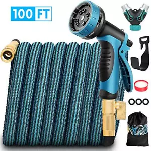 More details for 100ft expandable garden hose, flexible water hose with 10-pattern spray