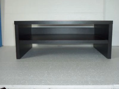 RIALZO PORTA TV NERO SUPPORTO  A  MISURA DOPPIO VANO PER DVD DECODER   - Immagine 1 di 3