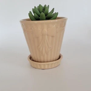 vintage Shawnee Pottery planter with bow pink vintage home decor bow planter - Picture 1 of 9