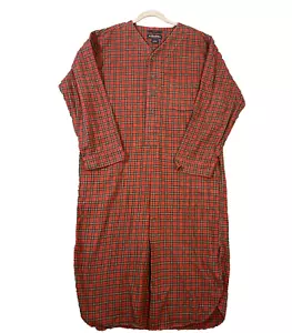 BROOKS BROTHERS Pajama Plaid Sleep Shirt Mens Medium Red Check Loungewear Comfy - Picture 1 of 9