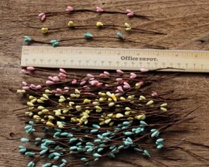 50er Set - Pip Berry hellblau, hellrosa, hellgelb 7" Zweige FRÜHLINGSMIX Handwerk - Bild 1 von 2