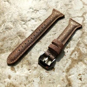 Gold Glitter Slim Leather Band for Garmin Forerunner 255, 265, 570 47mm - B22 - Picture 1 of 5