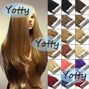 Cinta sin costuras en extensiones de cabello humano real tramas de piel cabello Remy estilo de moda - Imagen 1 de 184