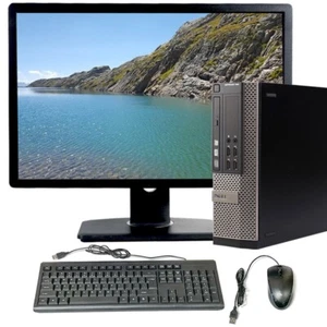 Dell i3 OptiPlex SFF Desktop Computer 8GB 500GB HD 22in LCD Windows 10 PC Wi-Fi - Picture 1 of 6