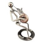 French Horn Player Table Top Figurine Silver Metal Color Decor Figure READ