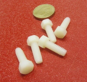 Cap Screw Bolt, Nylon, Natural 1/4"-20 x 3/4" Length, 100 pc - Picture 1 of 12