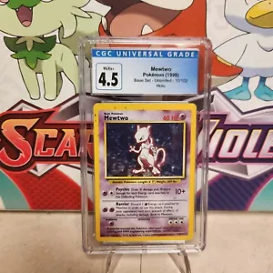 CGC 4.5 Mewtwo 10/102 Holo - Base Set - Pokemon TCG - SCHNELLER VERSAND - Bild 1 von 2
