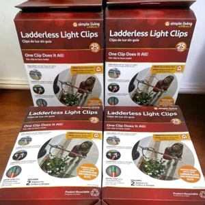 100 Ladderless Light Clips~4 Boxes Of 25~Simple Living ~ For Gutters & Shingles. - Picture 1 of 8