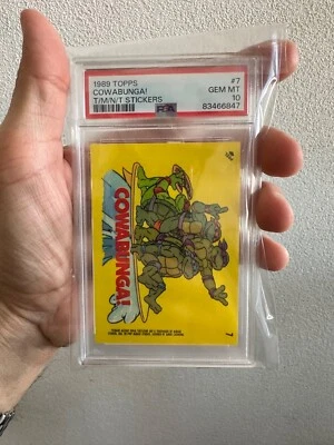 1989 Topps #7 Teenage Mutant Ninja Turtles Stickers Cowabunga! PSA 10 GEM Mint - Image 1 of 3