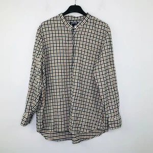Lands End Women's XLP Tunic Top Multicolor Check High Neck Flannel Popover CN8 - Picture 1 of 6