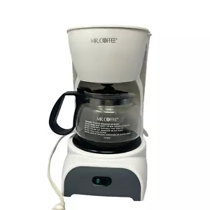 Mr. Coffee DR4 Coffee Maker 4 Cup Glass Carafe Drip Stop White Tested Works - Picture 1 of 16
