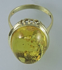 Ring, Damenring, Goldring, Bernstein-Ring in Gold 333/ooo - Bild 1 von 4