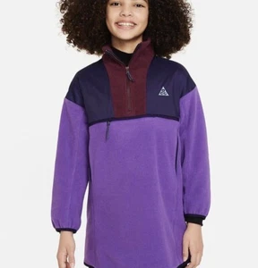 NWT Nike ACG Unisex Kids Wolf Tree 1/4 Zip Purple Polartec Fleece FD2872-599 L - Picture 1 of 5