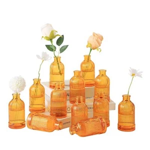 Bud Vases Set of 12 Amber Glass Vases for Centerpieces Small Vases for Flower... - Picture 1 of 6