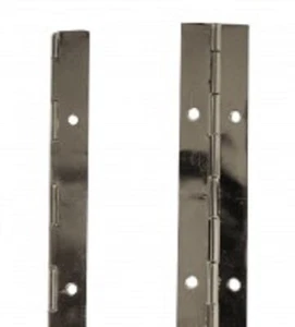 Nuovo 10 X Pianoforte Cerniere Acciaio Placcato Nichel 375mm 38mm (38.1cm X - Foto 1 di 1