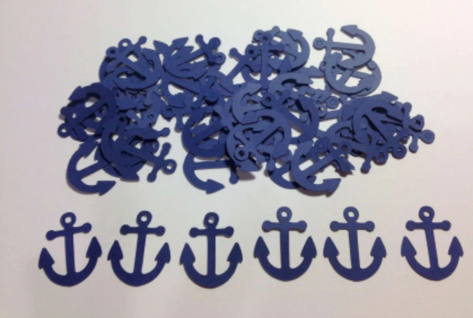 Nautical Anchors Die cuts LOT OF 100 PCS Navy Blue 2' H Scrapbooking - Изображение 1 из 1