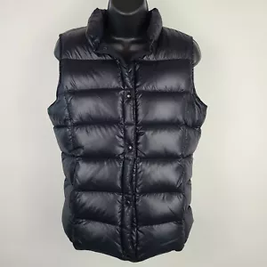 Land’s End Puffer Vest Womens XS (2-4) Nylon Down Black Snap EUC Sleeveless - Bild 1 von 10