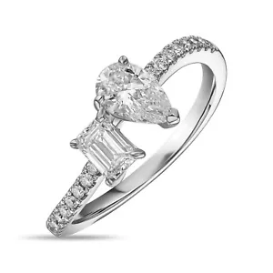 Ausgefallener Diamantring 0,51 ct 14 K Birnenschliff Laborgrown Ring für Geschenke - Bild 1 von 3