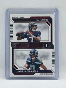2023 Contenders Cj Stroud Jaxon Smith-Njigba RED FOIL Round Numbers 1 Texans #4 - Picture 1 of 2