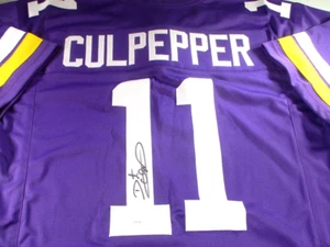 Duante Culpepper / Autographed Minnesota Vikings Custom Football Jersey / JSA - Picture 1 of 7